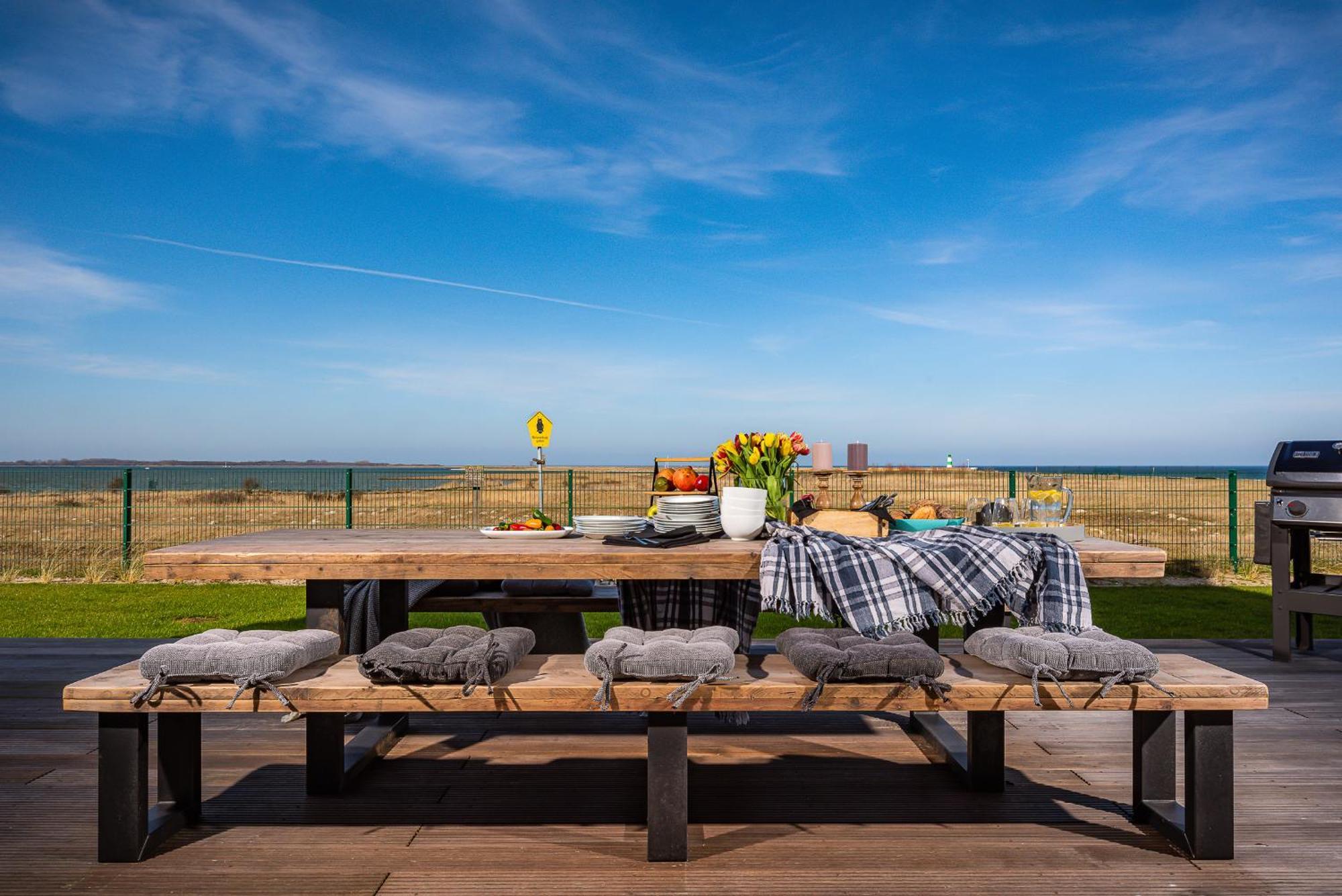 Villa King Erste Lage, Dachterrasse, Meerblick, Carport, Kamin, Sauna, Terrasse, Aussenrolllaeden Ольпеніц Екстер'єр фото