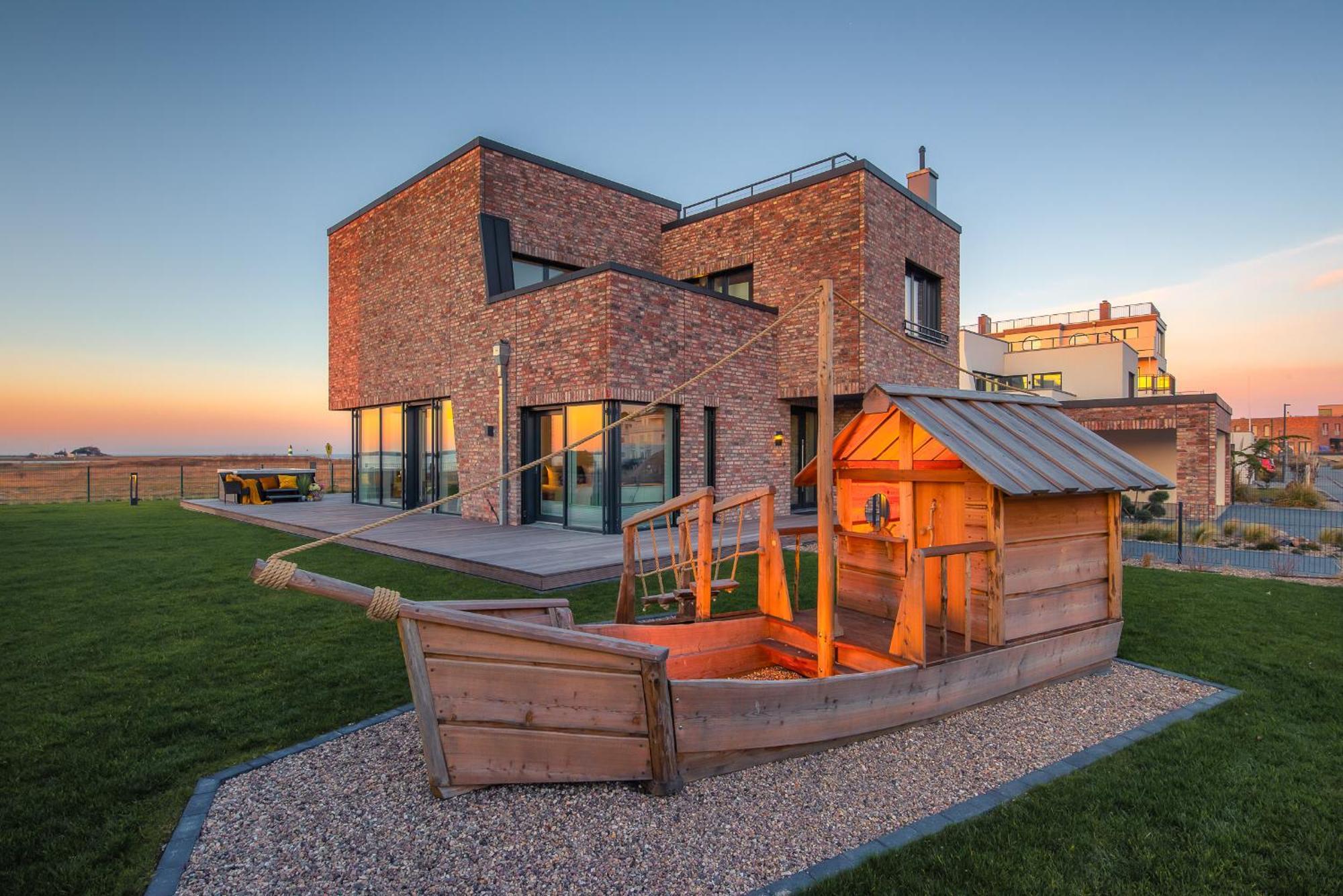 Villa King Erste Lage, Dachterrasse, Meerblick, Carport, Kamin, Sauna, Terrasse, Aussenrolllaeden Ольпеніц Екстер'єр фото